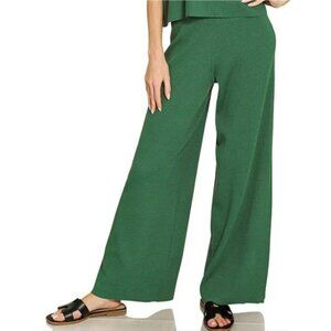 Zenana Viscose Sweater Short Sleeve Top and Pants Set